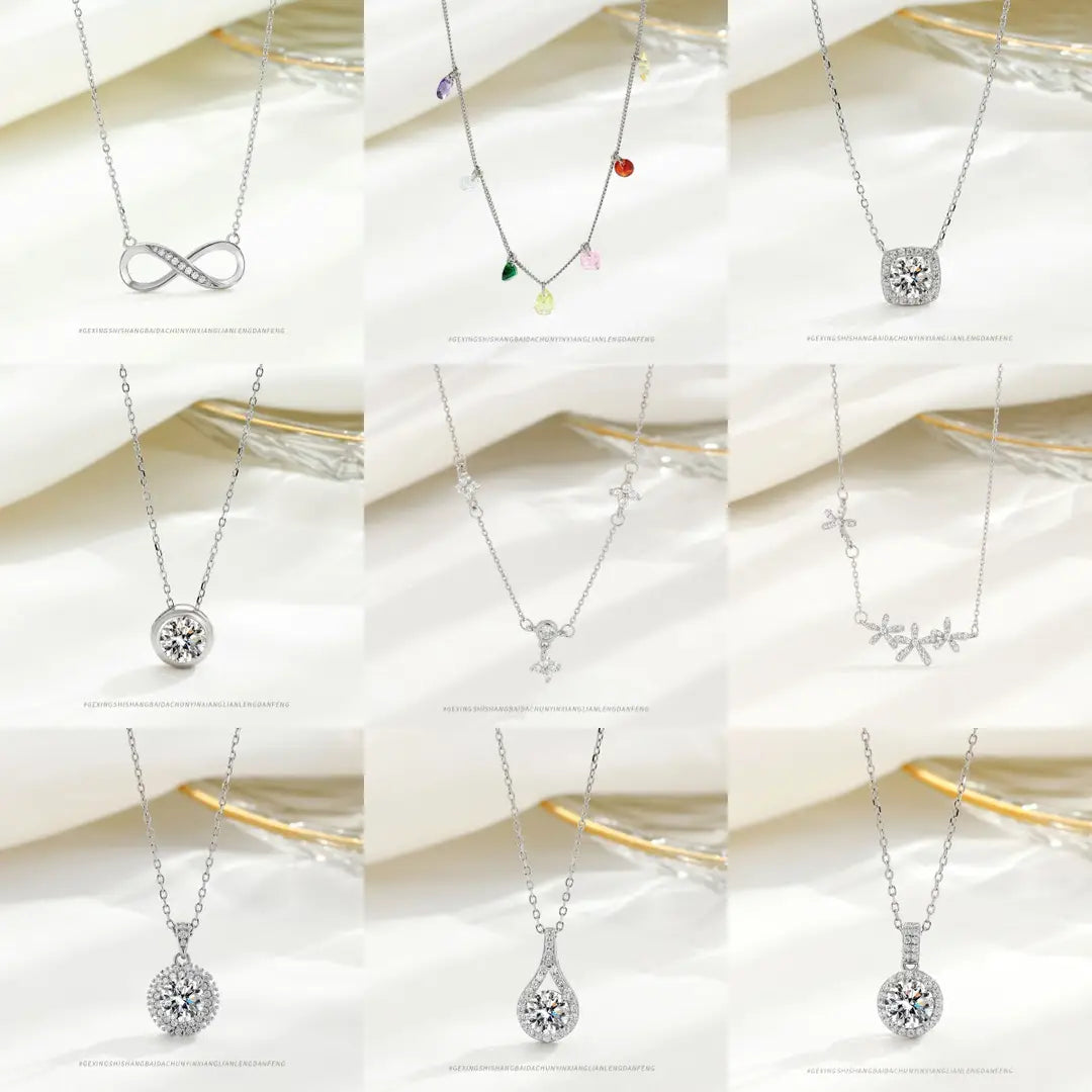 S925 Sterling Silver Versatile Sterling Silver Necklace Elegant Niche Jewelry Simple High-end Sense Personality Clavicle Chain Women's Accessories