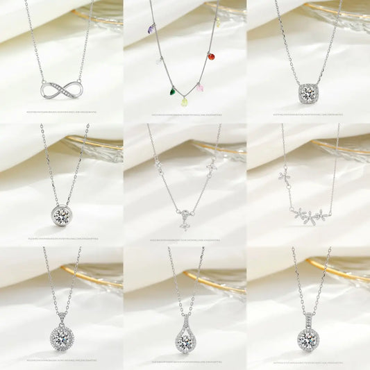 S925 Sterling Silver Versatile Sterling Silver Necklace Elegant Niche Jewelry Simple High-end Sense Personality Clavicle Chain Women's Accessories