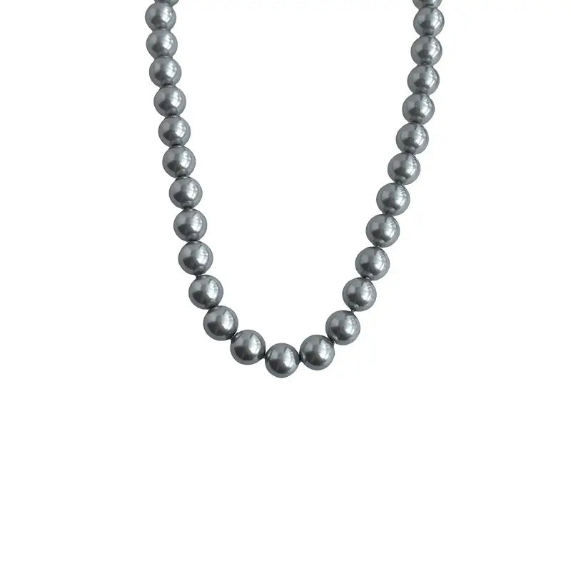 Gray Pearl Necklace Women 8mm Stylish Daily Wear