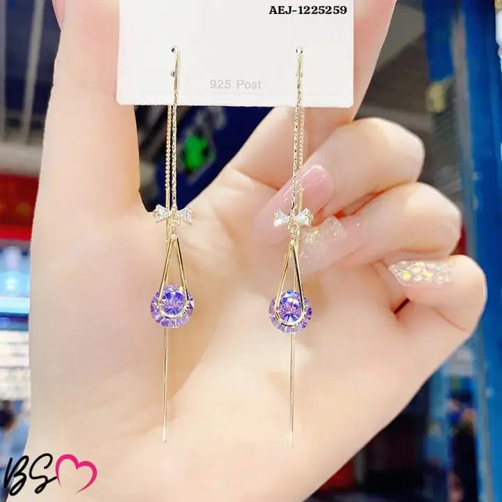 Charms Hanging Zircon Dangling Earrings