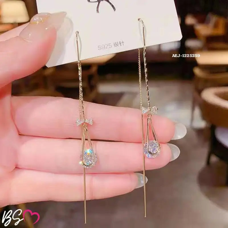Charms Hanging Zircon Dangling Earrings